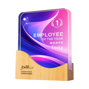 年会水晶奖杯定制定做创意优秀员工荣誉奖牌比赛冠军订做刻字礼品