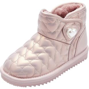 巴拉巴拉童鞋女童雪地靴加绒棉靴靴子舒适防滑冬短靴棉鞋潮流鞋子