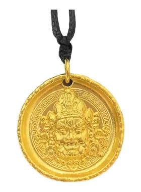 古法金包银黄财神吊坠项链女礼物