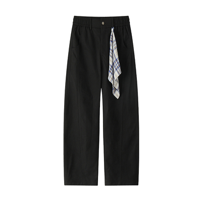 美式解构白色方巾男款工装阔腿裤