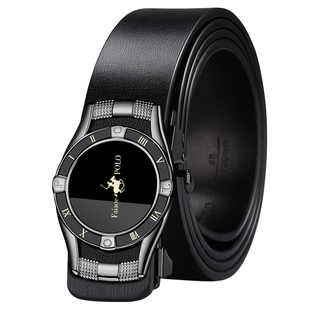 保罗正品皮带男款真皮纯牛皮自动扣腰带新款年轻人潮流休闲裤带