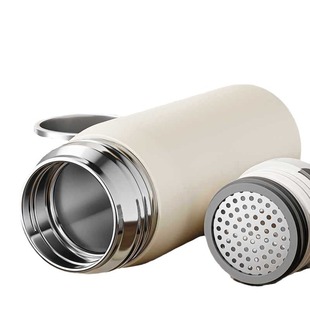 苏泊尓随行保温杯食品级316高档精致温显水壶泡茶两用办公室水杯