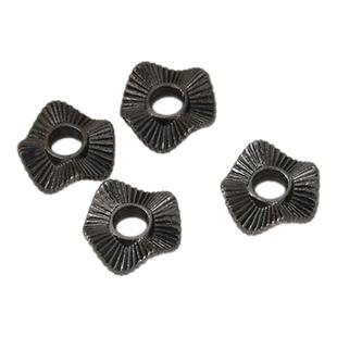 保色电镀厚银波浪纹隔珠手工diy珍珠手链白金隔片枪黑色手串材料