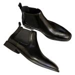 CW2025新款春季切尔西靴男真皮短靴英伦风马丁靴厚底黑复古百搭