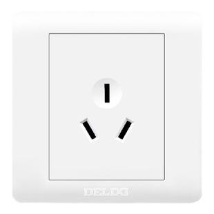 德力西三孔16A空调插座大功率一开3孔面板家用86型暗装热水器16安