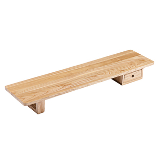 电脑显示器增高架桌面收纳架子加宽实木抽屉屏幕支架电脑桌置物架