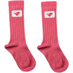 YNO儿童袜子宝宝纯棉中长舒适透气吸汗中筒袜耐磨时尚彩色四季穿