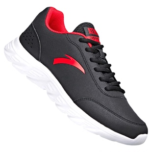 安踏运动鞋男鞋冬季新年款红色鞋子官方旗舰正品皮面休闲跑步鞋男