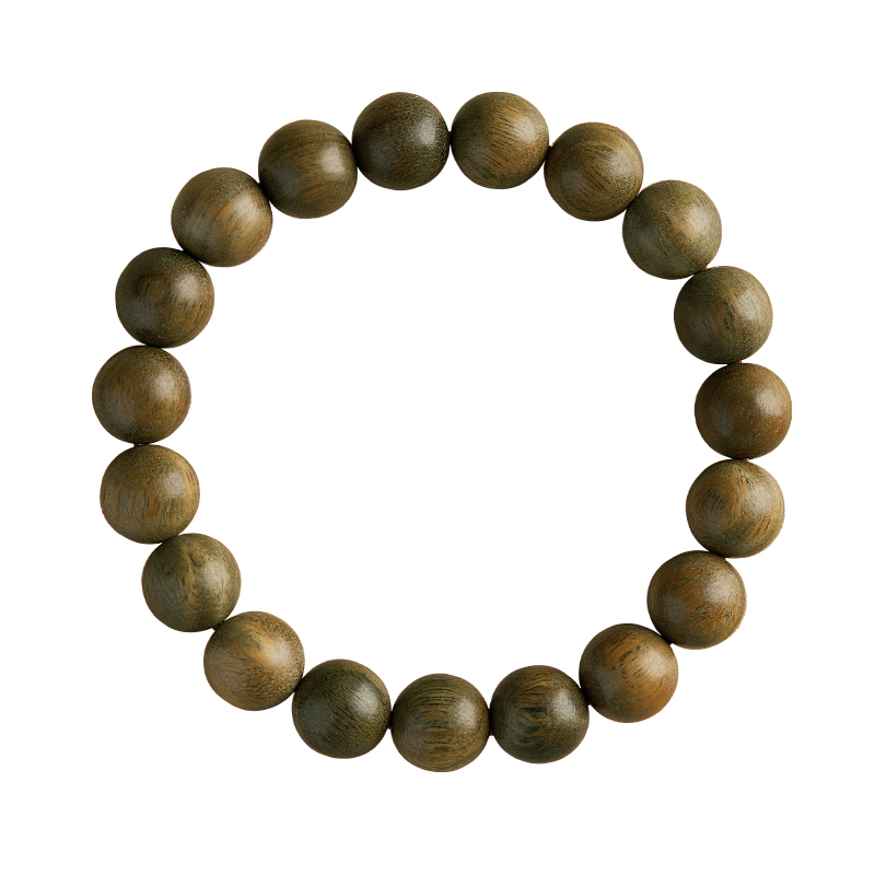 新中式绿檀手串女款天然绿檀木佛珠手串檀香盘珠木质手串男款沉香