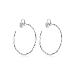 银色大圈耳夹女无耳洞耳圈新款蚊香盘圈圈大圆圈素圈耳环圆环耳饰