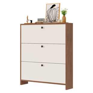 实木超薄翻斗鞋柜家用门口2025新款楼道入户大容量极窄玄关柜子