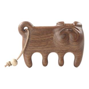 几人设计原创小狗天然乌檀木按摩梳解压放松神器送朋友闺蜜礼物