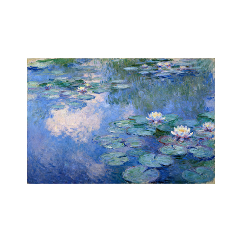 手绘莫奈睡莲油画客厅装饰挂画