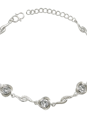 999纯银手链花朵ins小众设计足银