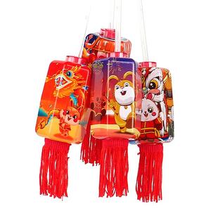 新年发光玩具手提小灯笼儿童礼物春节元宵七彩闪光花灯卡通宫灯