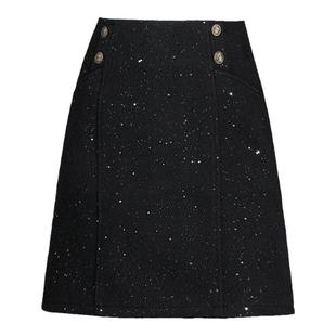 短款小香风亮片a字包臀裙女秋冬新款高腰显瘦半身裙百搭短裙