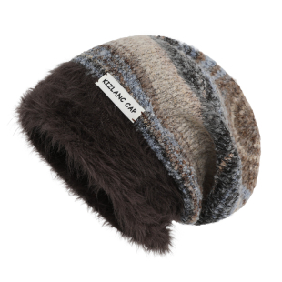 IIING帽控 毛绒包头针织堆堆帽子女显脸小秋冬防寒保暖百搭毛线帽