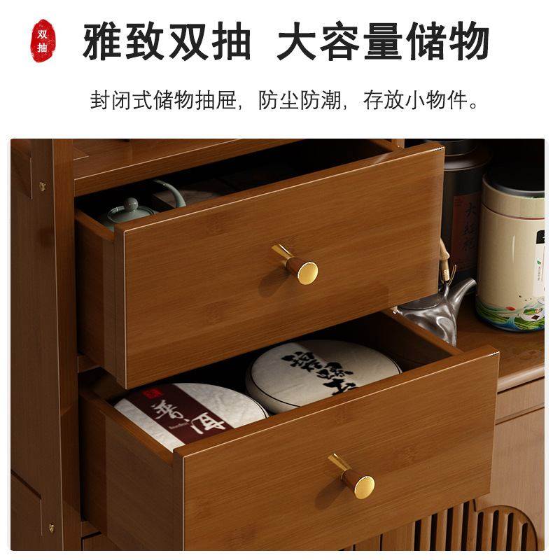 茶柜多层收纳博古架月洞门置物架陈列茶叶新实木架子中式紫砂壶柜
