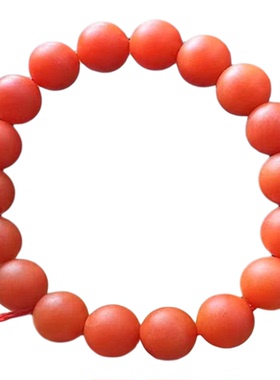 天然云南保山南红玛瑙手链转运珠单圈手串女友礼物12MM锦红瓦西料