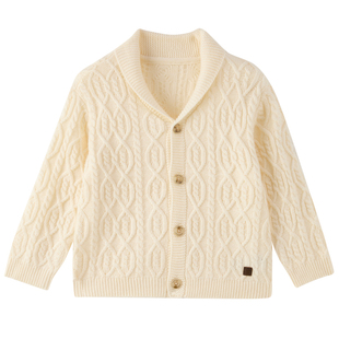 法国同款tartineetchocolat巧克力童装25秋冬新男童翻领针织开衫