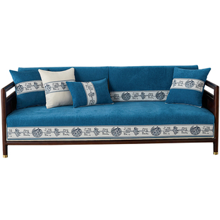 新中式防滑沙发垫四季通用红木沙发防皱垫子雪尼尔沙发套罩垫布式