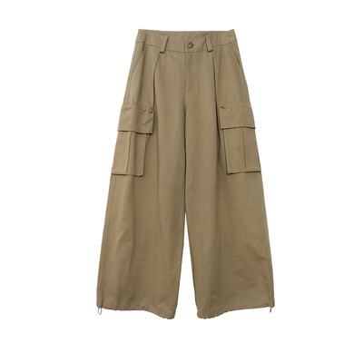 通勤风轻薄天丝棉口袋休闲工装裤