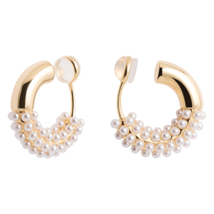 戚薇同款耳圈硅胶耳夹女无耳洞耳饰小众高级感珍珠耳环夹耳式耳环