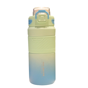 弹跳盖渐变色双饮保温吸管杯男女士高颜值想小学生上学专用水杯子