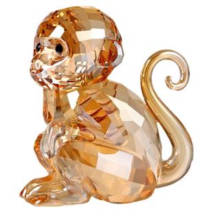 水晶小猴子摆件十二生肖酒柜装饰品圣诞吉祥物高档属猴的生日礼物