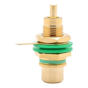 黄铜镀金 RCA插头插座 前级功放信号端子DIY莲花座6色