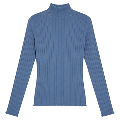 百家好雾霾蓝长袖打底衫女春季