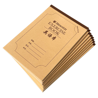 新款16K双面作业本语文数学生字英语作文田字可用36面统一牛皮纸封面初高中作文本多款可选学习笔记本
