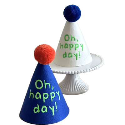 ins韩系oh happy day生日毛毡帽派对布置氛围感男生女生拍照道具