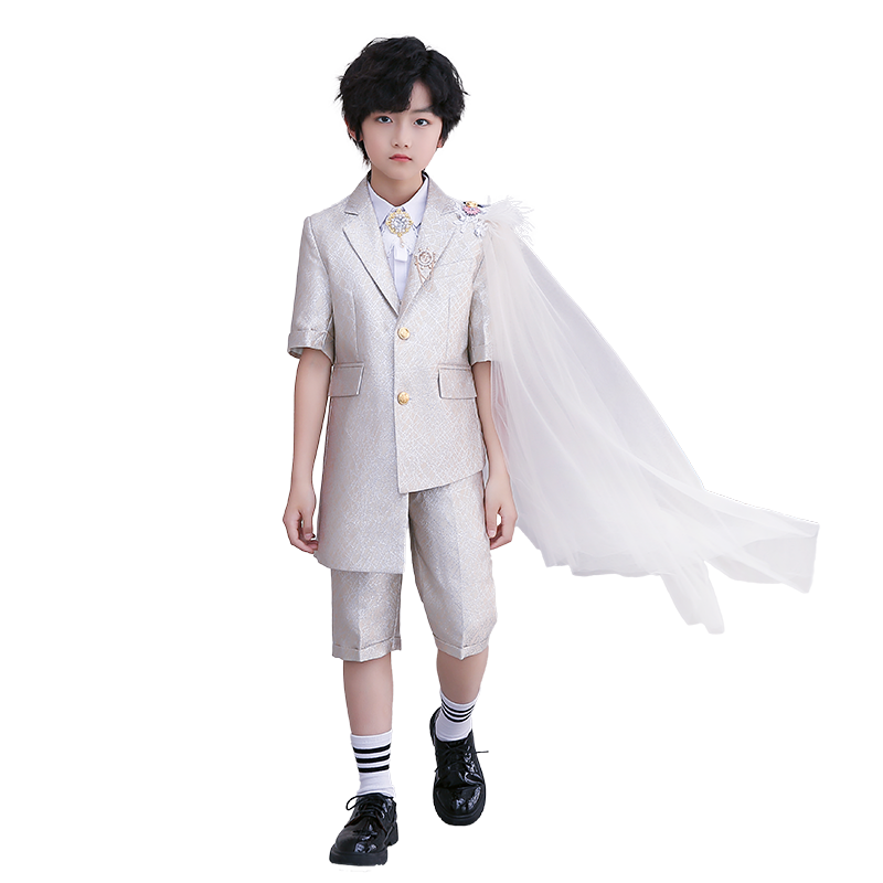 男童帅气西装套装儿童钢琴演出礼服花童小男孩主持生日走秀礼服夏
