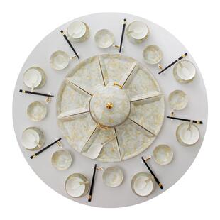 【自由搭配】骨瓷圆桌拼盘碗碟餐具家用组合过年团圆拼盘碗盘单个