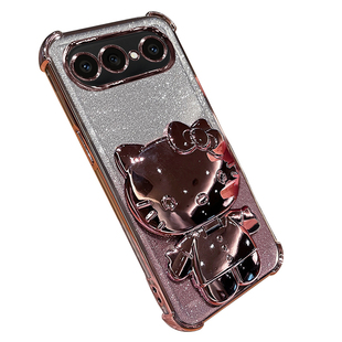 适用vivos50promini手机壳vivo透明s50pro保护软硅胶套带镜头膜全包防摔vovis可爱女卡通vos迷你mini支架镜子
