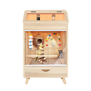 鹦鹉保温箱雏鸟四季笼子幼鸟专用恒温饲养箱牡丹玄凤实木保暖箱笼