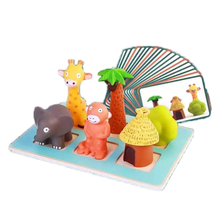 法国DJECO桌游小动物排排队躲猫猫儿童益智玩具方位空间思维启蒙