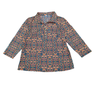 母亲节妈妈翻领t恤中袖中老年洋气大码衬衫七分袖春夏装宽松上衣
