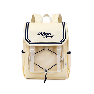 meowbunny原创自制 初中学生书包女简约高中双肩包大容量电脑背包