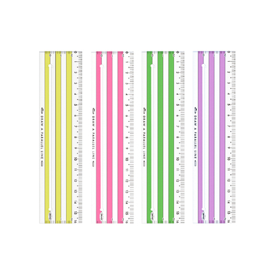 日本UNIZAKKA优你客平行尺小学生直尺20cm高颜值英文作文儿童画图考试划线打格尺子学生文具用品