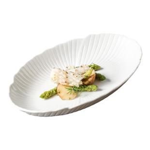 日式鱼盘家用蒸鱼盘子2024新款装鱼盘子大号蒸盘高级感椭圆形深盘