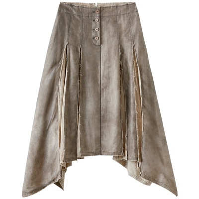 例外桑蚕丝扎染工艺设计半身裙