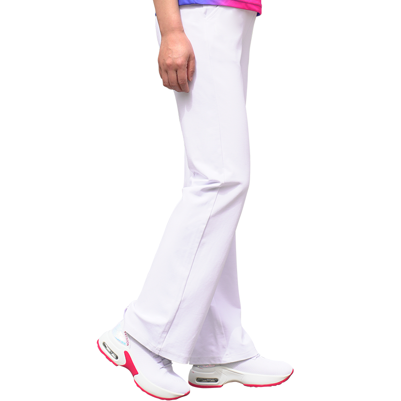 久久星24年夏季新款纯白微喇白裤子柔力球表演服队服白色运动裤