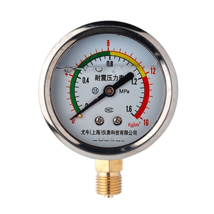 YN60耐震压力表空压机储气压表水油液压增压气泵打压机防冻防震表