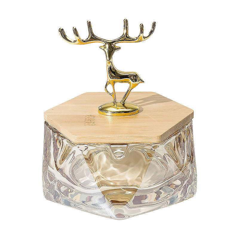 简约轻奢ins风菱角烟灰缸高级感小众设计家用办公水晶玻璃烟灰缸