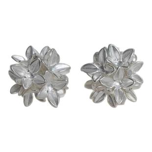 【手捧花 一寸十里】纯银耳钉精致优雅气质百搭手工原创设计礼物