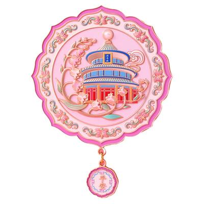 古风镜子故宫文创随身镜北京博物馆西安洛阳国风小镜子桃花手持镜