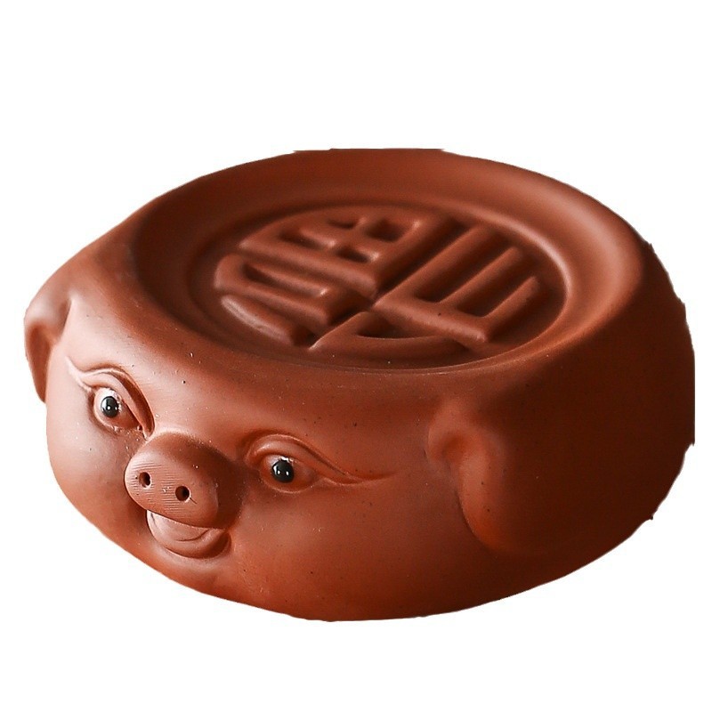 紫砂茶宠摆件茶玩茶艺小猪杯垫