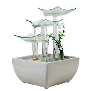 桌面循环流水摆件室内小型招财书房办公室程序员女士现代简约装饰